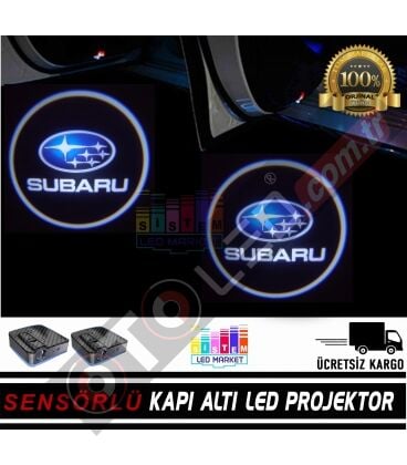 Subaru Mesafe Sensörlü  Fotoselli Pilli Yapıştırmalı Kapı Altı Led Logo