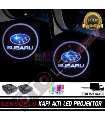Subaru Mesafe Sensörlü  Fotoselli Pilli Yapıştırmalı Kapı Altı Led Logo