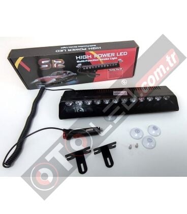 S12 Led Mav - Beyaz - Kırmızı Çakar Modül Mercekli Çakmaklık Girişli