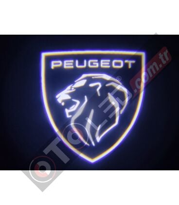 Yeni Peugeot Araçlar İçin Mesafe Sensörlü  Fotoselli Pilli Yapıştırmalı Kapı Altı Led Logo