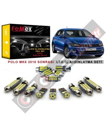 Volkswagen Polo MK6 2018 Sonrası LED İç Aydınlatma Ampul Seti FEMEX Parlak Beyaz