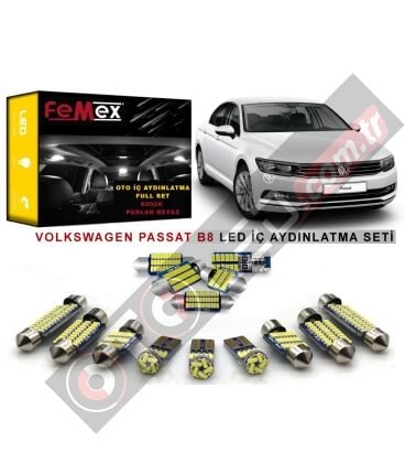 Volkswagen Passat B8 LED İç Aydınlatma Ampul Seti FEMEX Parlak Beyaz
